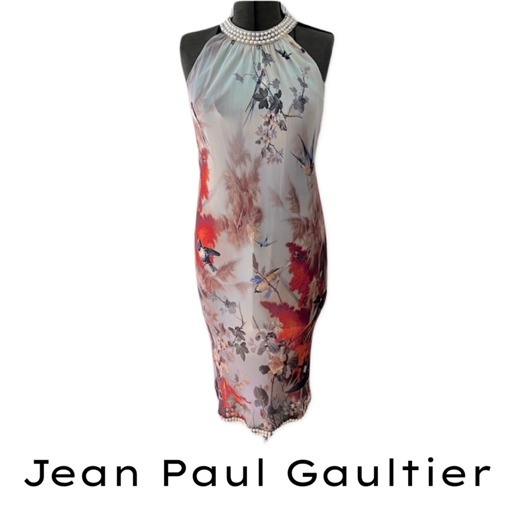 ✨HOST PICK✨ JEAN PAUL GAULTIER FEMME PEARL AND BIRD PRINT DRESS - MADE IN ITALY